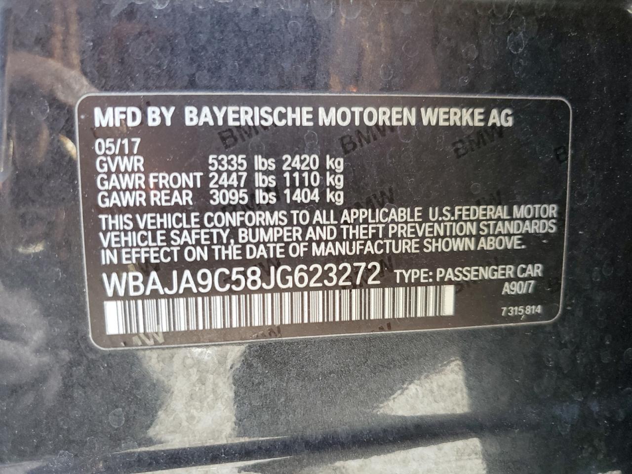 WBAJA9C58JG623272 2018 BMW 530E