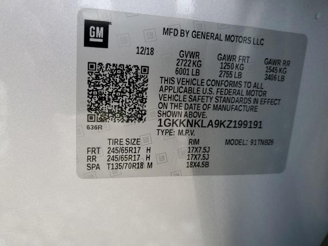 2019 GMC Acadia Sle VIN: 1GKKNKLA9KZ199191 Lot: 57217094