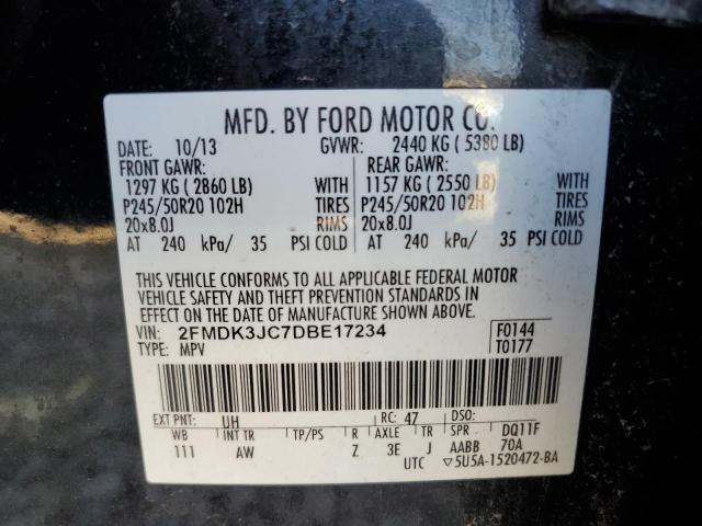 2013 Ford Edge Sel VIN: 2FMDK3JC7DBE17234 Lot: 54564754