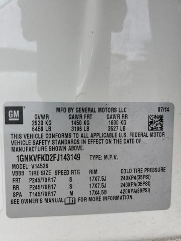 2015 CHEVROLET TRAVERSE L - 1GNKVFKD2FJ143149