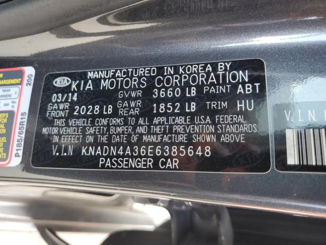 2014 Kia Rio Ex VIN: KNADN4A36E6385648 Lot: 53592514