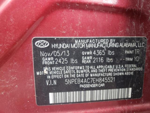 2014 Hyundai Sonata Gls VIN: 5NPEB4AC7EH845521 Lot: 56220454