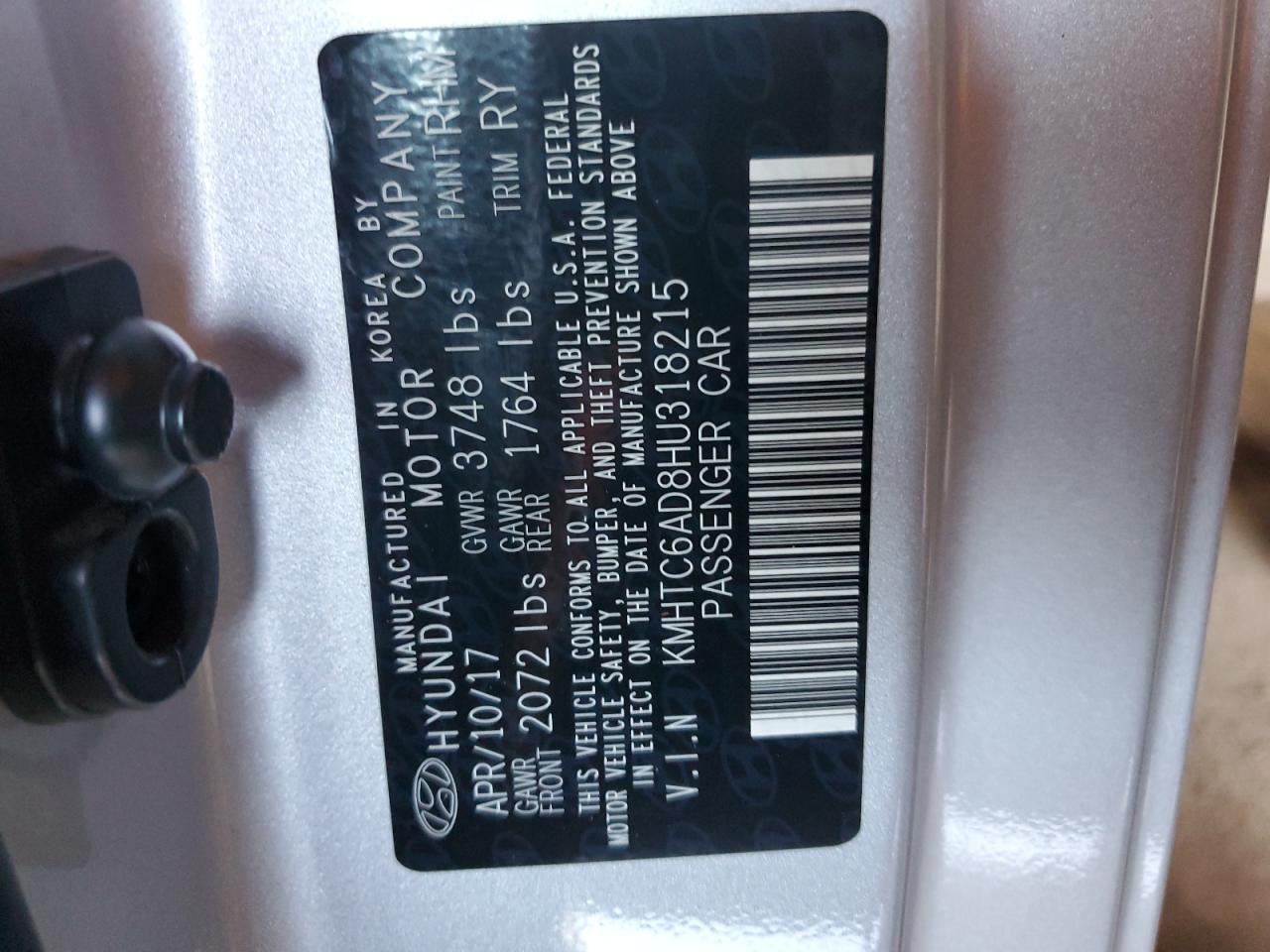 KMHTC6AD8HU318215 2017 Hyundai Veloster