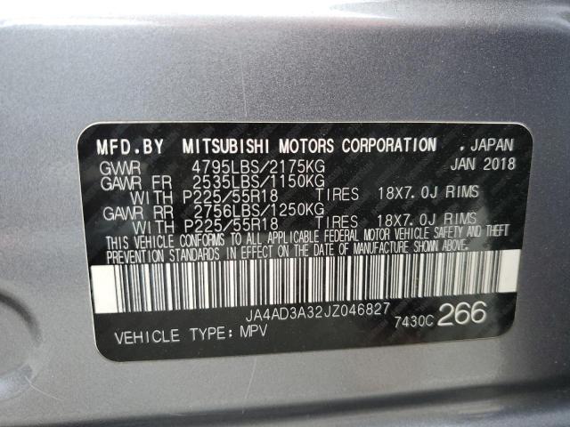 2018 Mitsubishi Outlander Se VIN: JA4AD3A32JZ046827 Lot: 56771174