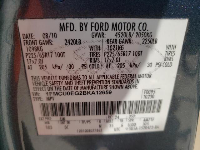 2011 Ford Escape Limited VIN: 1FMCU0EG2BKA12659 Lot: 53807174