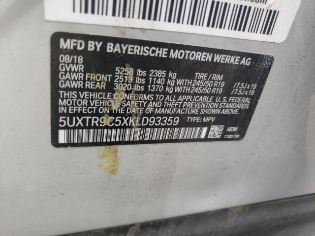 2019 BMW X3 xDrive30I VIN: 5UXTR9C5XKLD93359 Lot: 56434924
