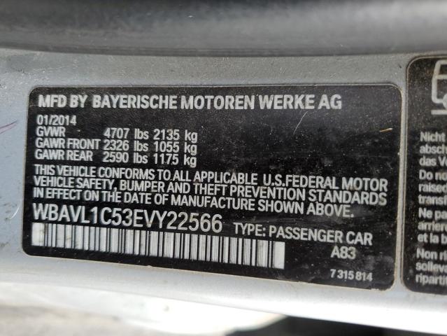 2014 BMW X1 xDrive28I VIN: WBAVL1C53EVY22566 Lot: 55520554