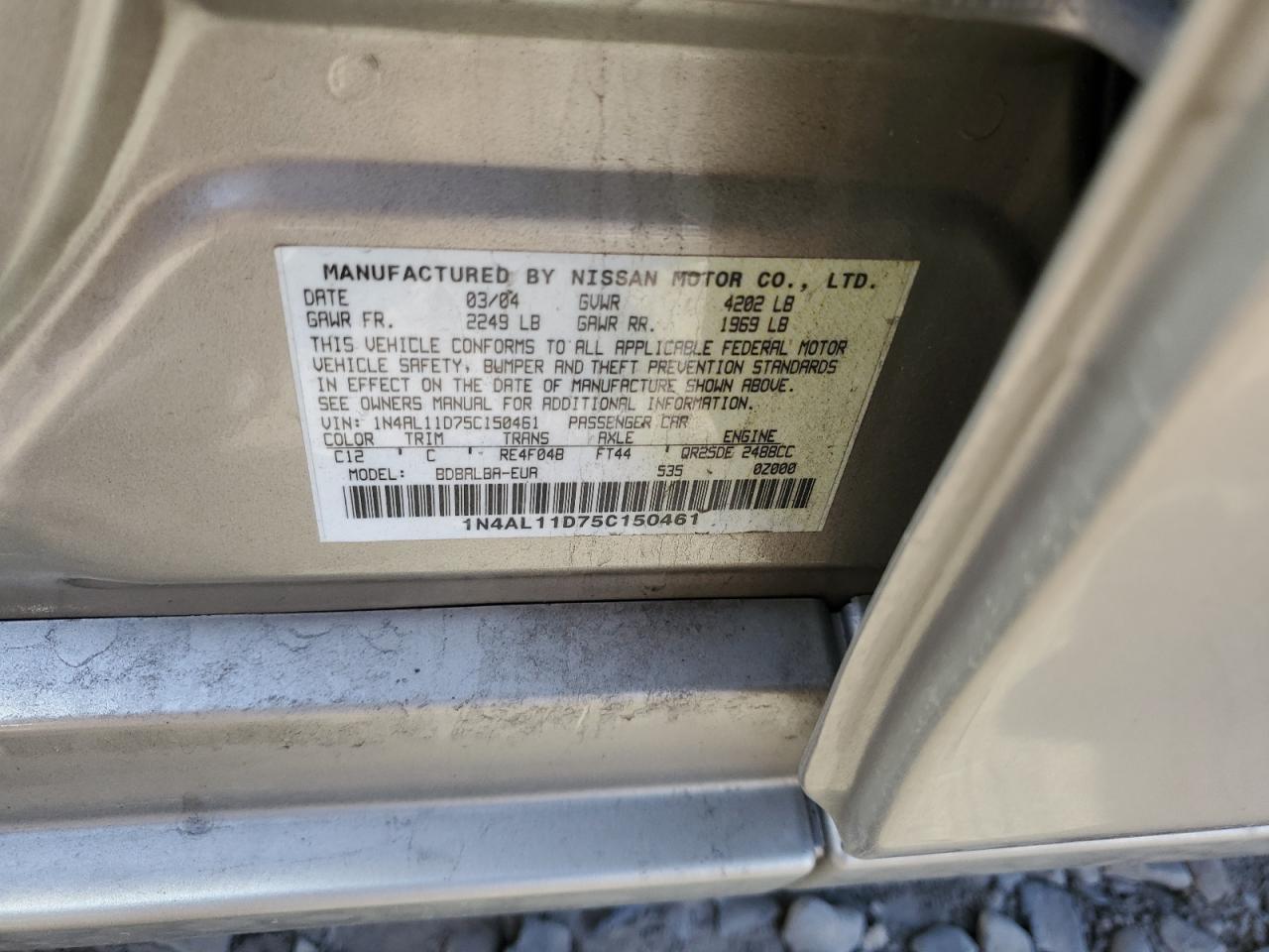 1N4AL11D75C150461 2005 Nissan Altima S