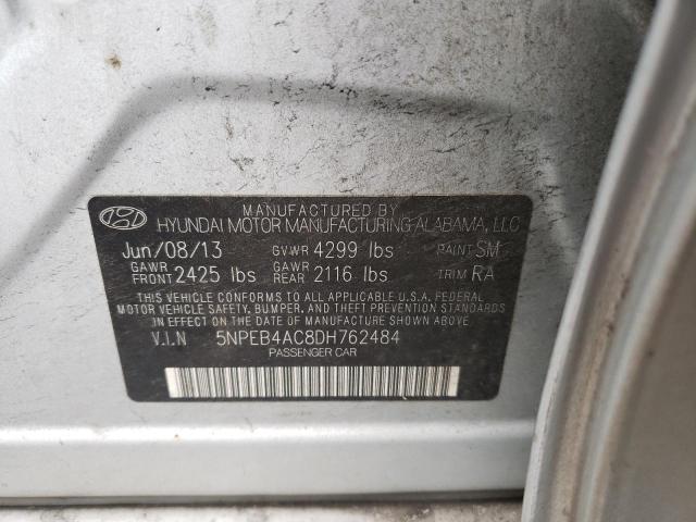 2013 Hyundai Sonata Gls VIN: 5NPEB4AC8DH762484 Lot: 54319724