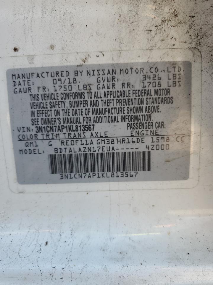 3N1CN7AP1KL813567 2019 Nissan Versa S