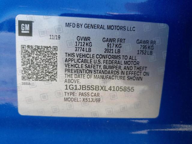 1G1JB5SBXL4105855 Chevrolet Sonic LS 13