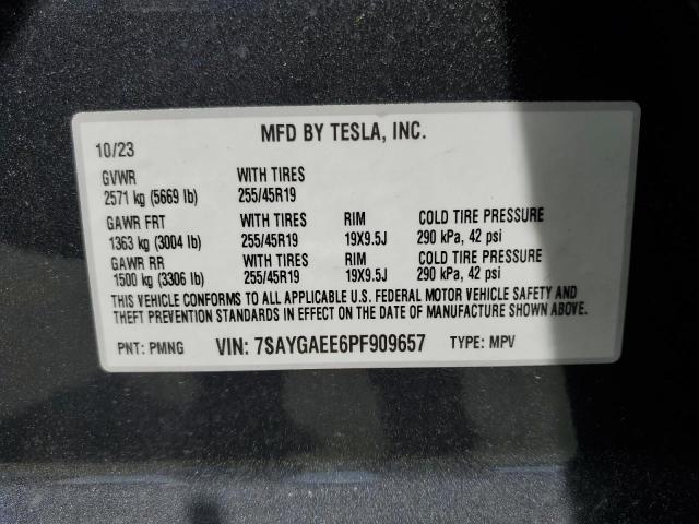 2023 Tesla Model Y VIN: 7SAYGAEE6PF909657 Lot: 54717564