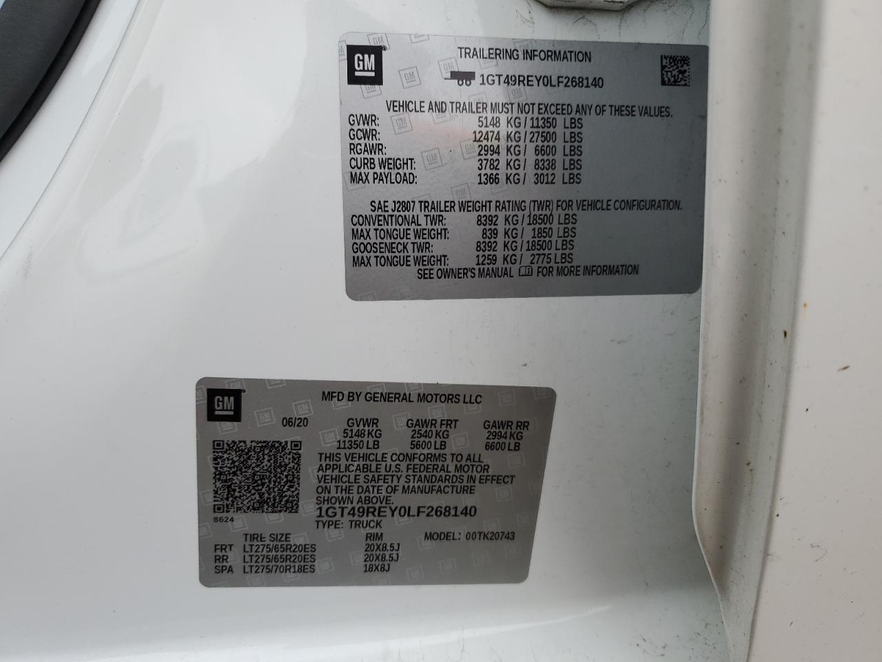 1GT49REY0LF268140 2020 GMC Sierra K2500 Denali