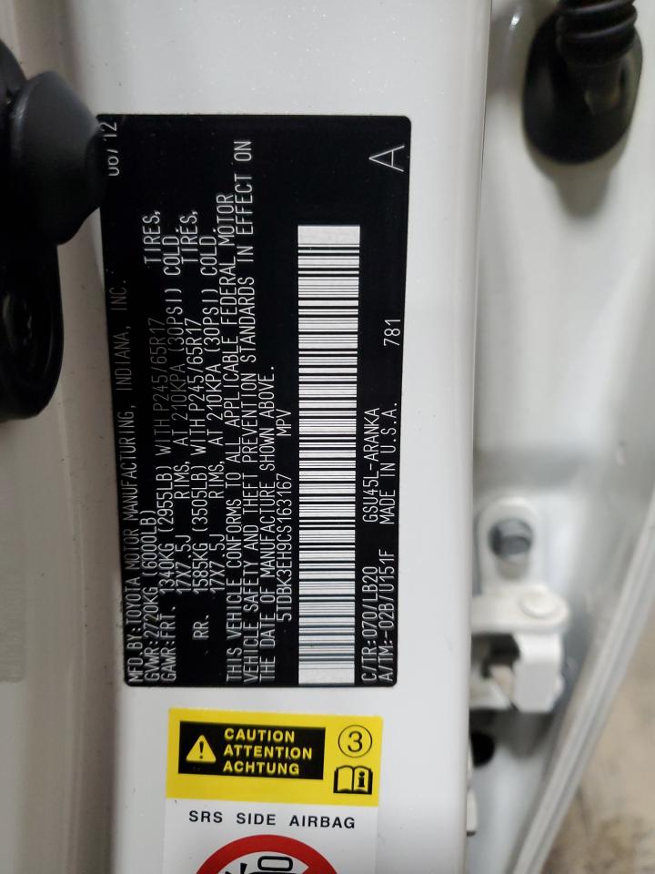 5TDBK3EH9CS163167 2012 Toyota Highlander Base