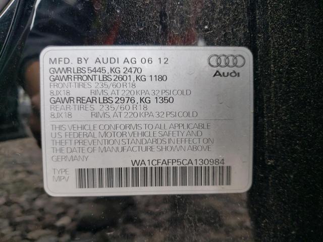 2012 Audi Q5 Premium VIN: WA1CFAFP5CA130984 Lot: 54152504
