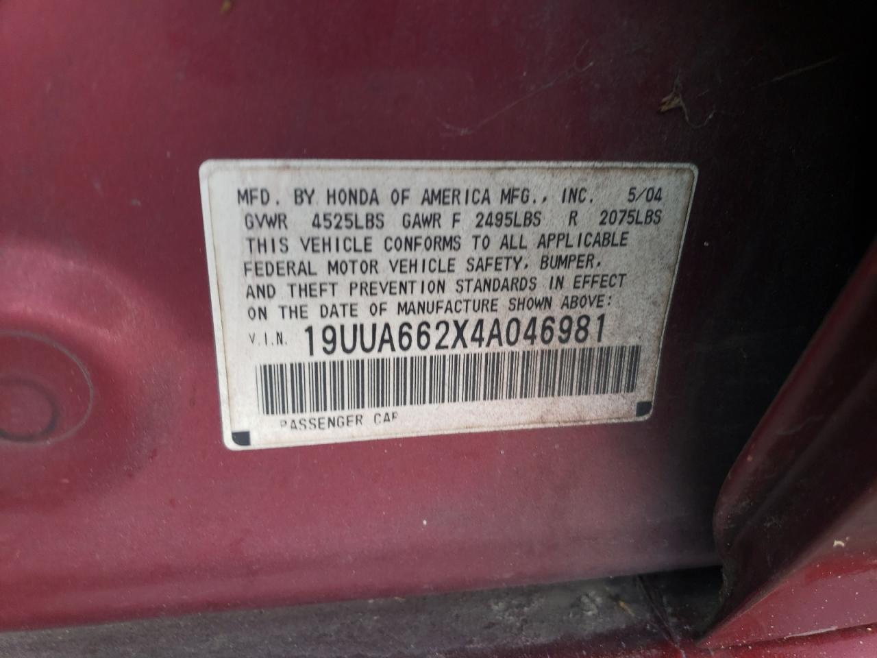 19UUA662X4A046981 2004 Acura Tl