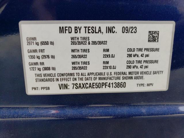 2023 Tesla Model X VIN: 7SAXCAE50PF413860 Lot: 55006264