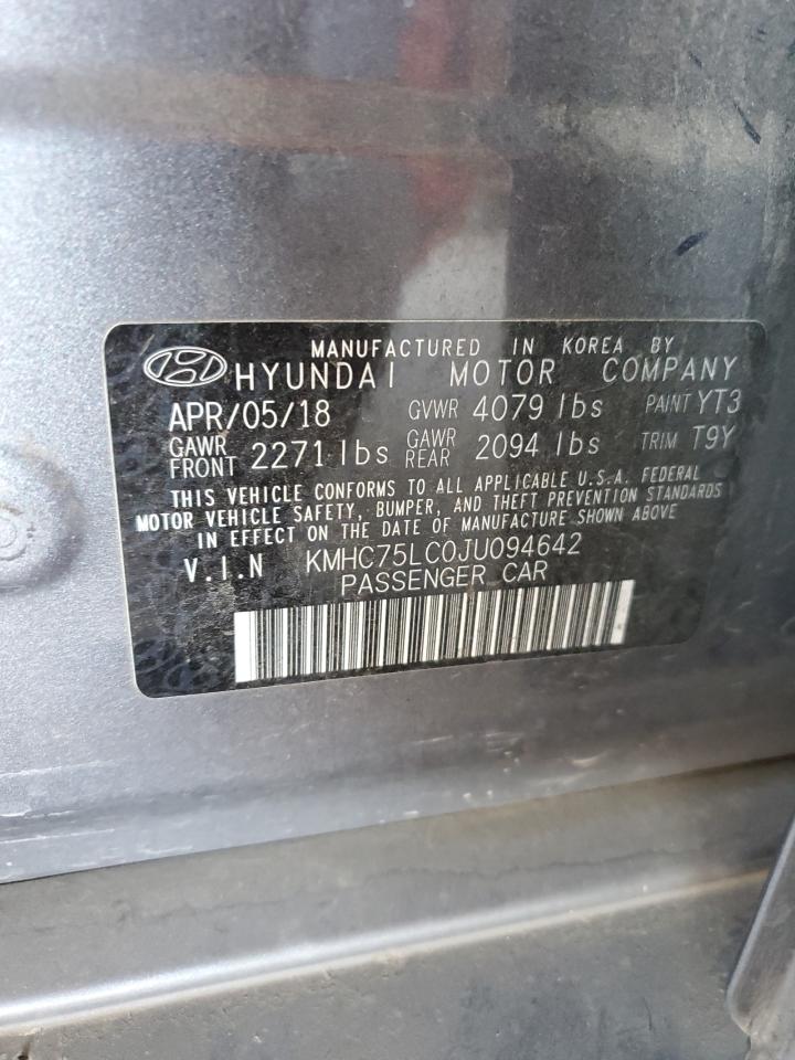 KMHC75LC0JU094642 2018 Hyundai Ioniq Sel