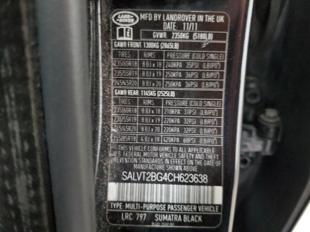 2012 Land Rover Range Rover Evoque Dynamic Premium VIN: SALVT2BG4CH623638 Lot: 54010034