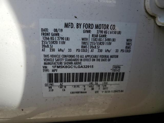 2020 Ford Explorer St VIN: 1FM5K8GC1LGA32915 Lot: 55671654