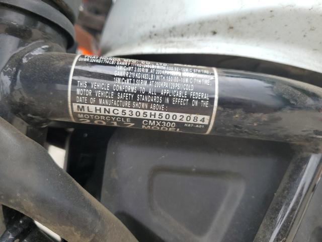 2017 HONDA CMX300 - MLHNC5305H5002084