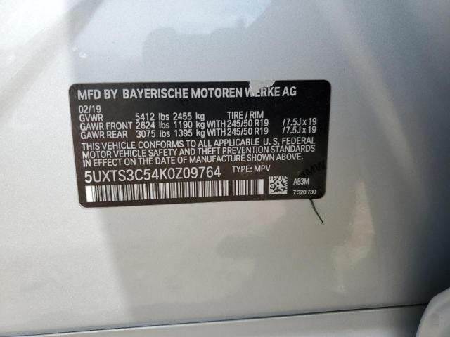 VIN 5UXTS3C54K0Z09764 2019 BMW X3, Xdrivem40I no.13