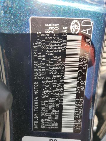 2017 Toyota Corolla L VIN: 2T1BURHE1HC749439 Lot: 56264954