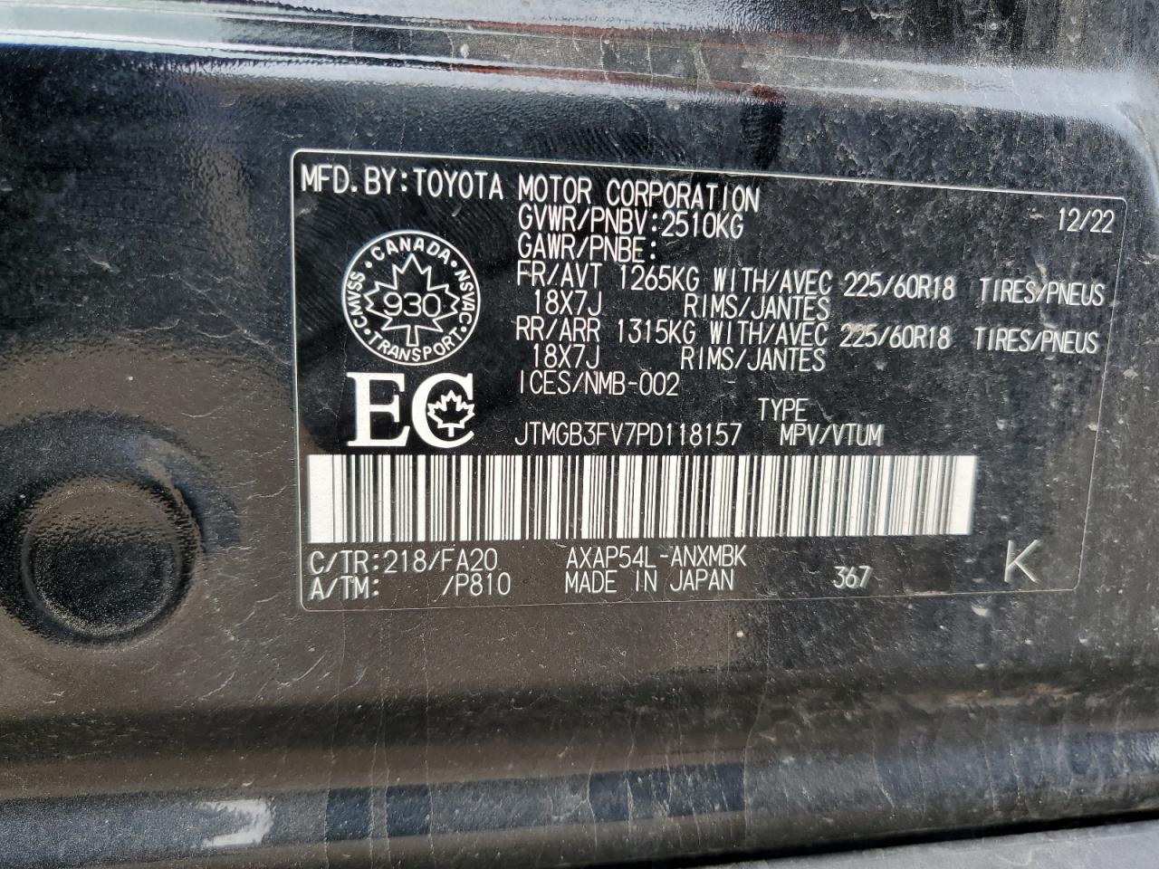 JTMGB3FV7PD118157 2023 Toyota Rav4 Prime Xse