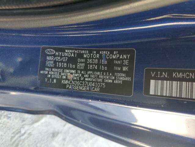 2007 Hyundai Accent Se VIN: KMHCN36C37U041075 Lot: 56887164