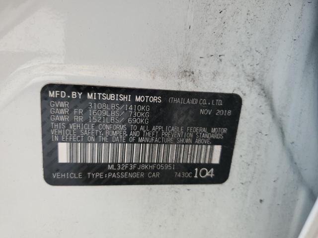 2019 Mitsubishi Mirage G4 Es VIN: ML32F3FJ8KHF05951 Lot: 55491934