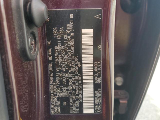 2012 Toyota Highlander Limited VIN: 5TDDK3EH5CS141837 Lot: 56246884