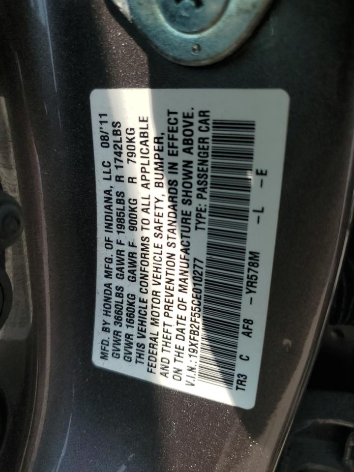 19XFB2F55CE010277 2012 Honda Civic Lx