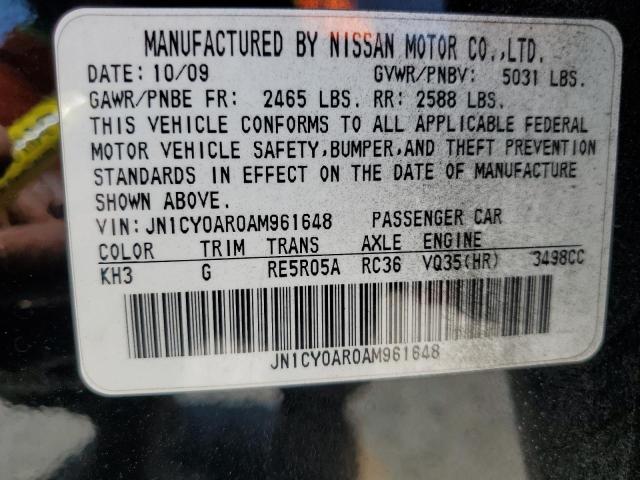 2010 Infiniti M35 Base VIN: JN1CY0AR0AM961648 Lot: 56189454