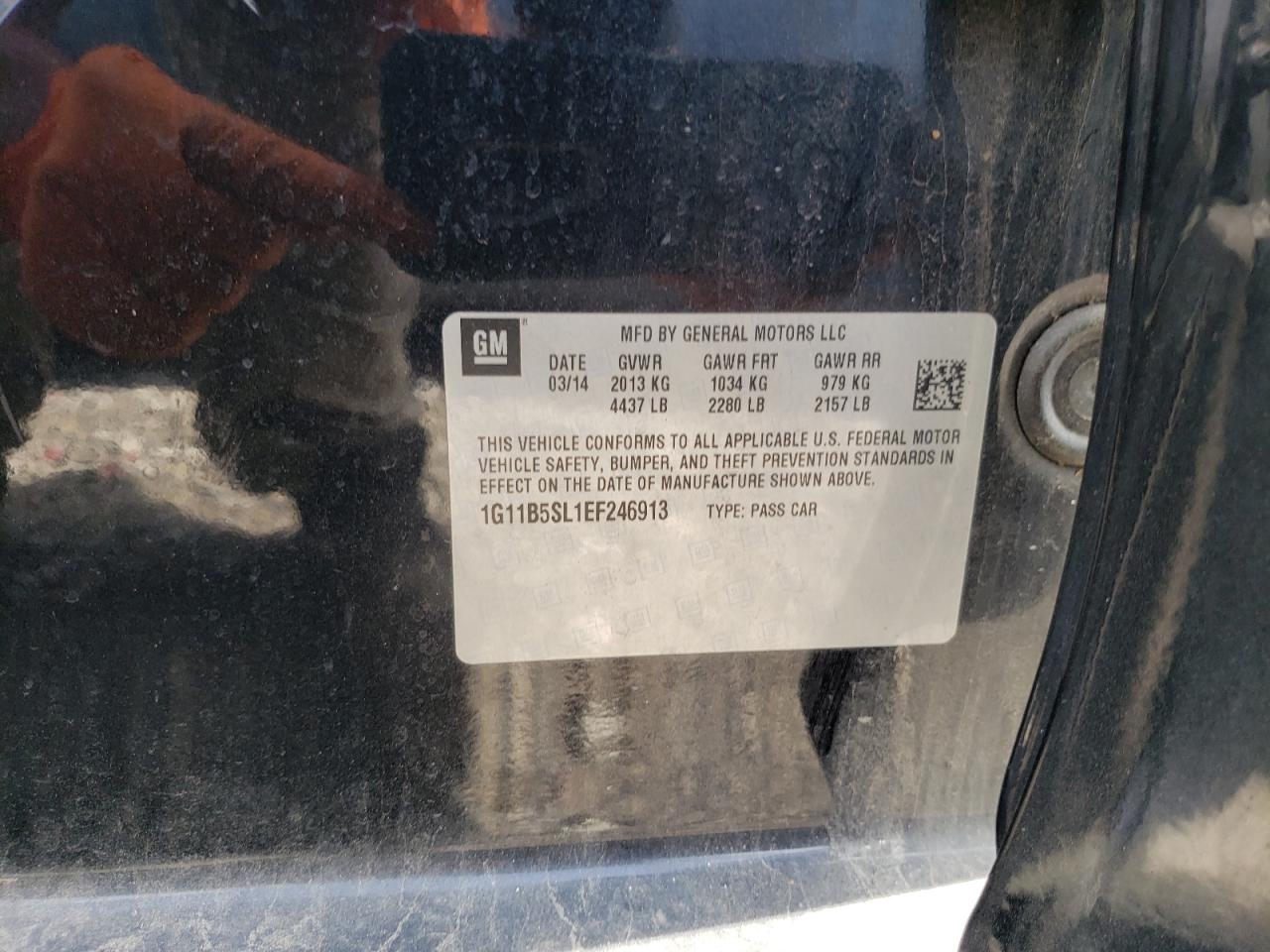 1G11B5SL1EF246913 2014 Chevrolet Malibu Ls