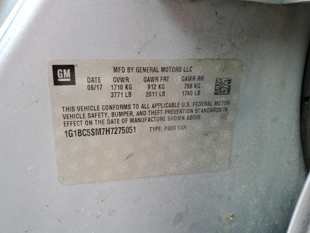 2017 Chevrolet Cruze Ls VIN: 1G1BC5SM7H7275051 Lot: 53879604