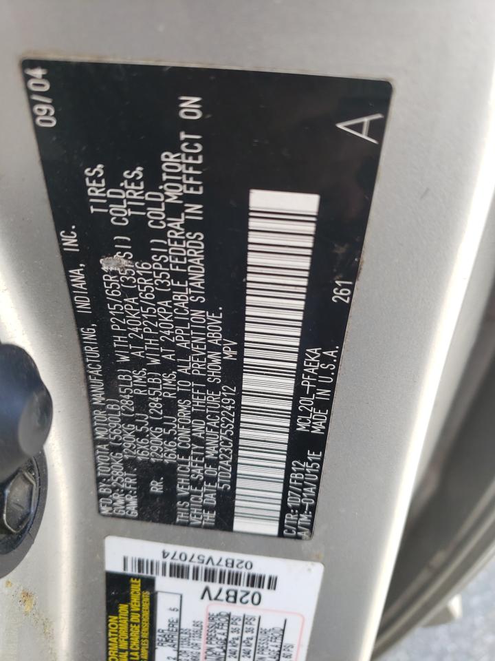 5TDZA23C75S224912 2005 Toyota Sienna Ce