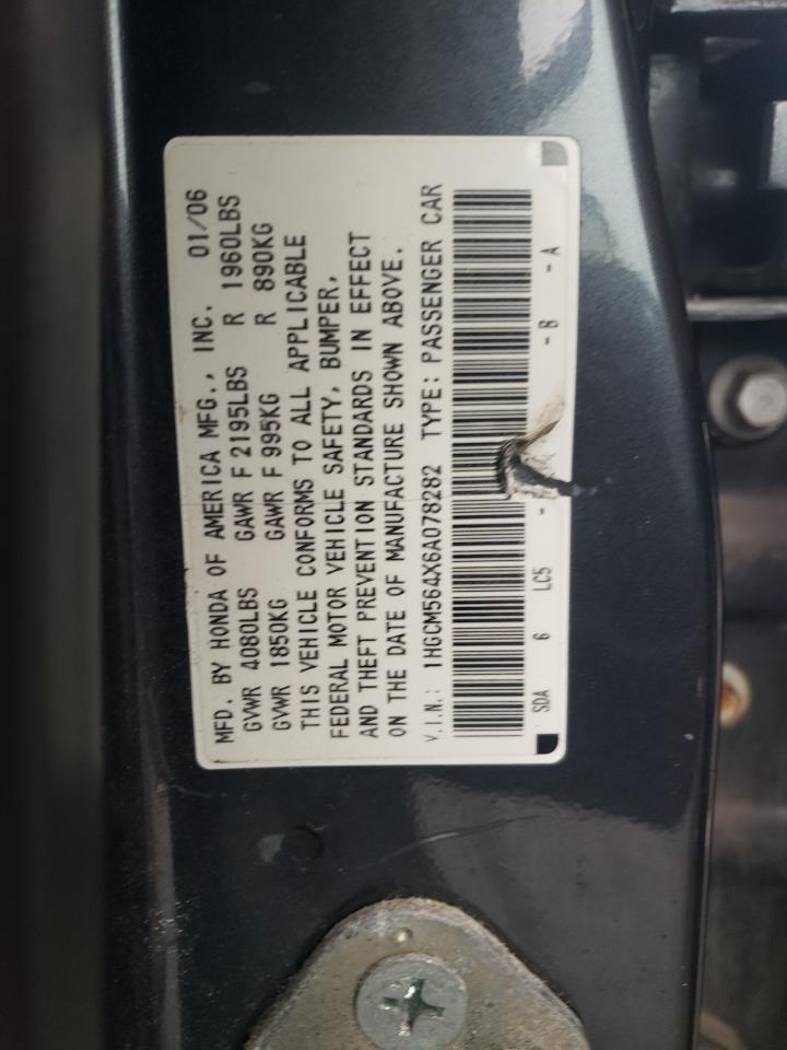 1HGCM564X6A078282 2006 Honda Accord Lx