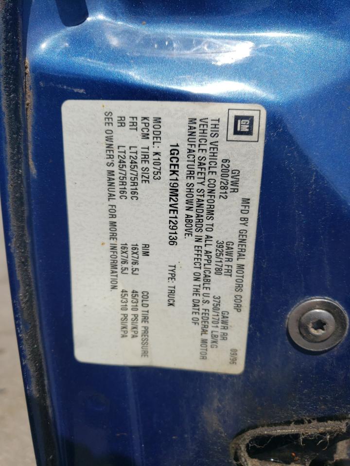 1GCEK19M2VE129136 1997 Chevrolet Gmt-400 K1500