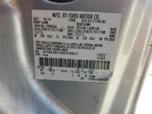 2016 Ford F350 Super Duty VIN: 1FT8X3BT3GED19817 Lot: 54127704