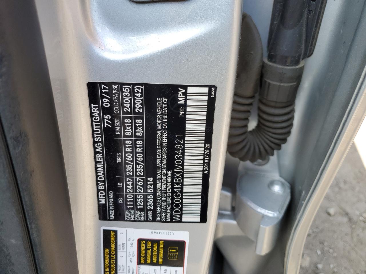 WDC0G4KBXJV034821 2018 Mercedes-Benz Glc 300 4Matic