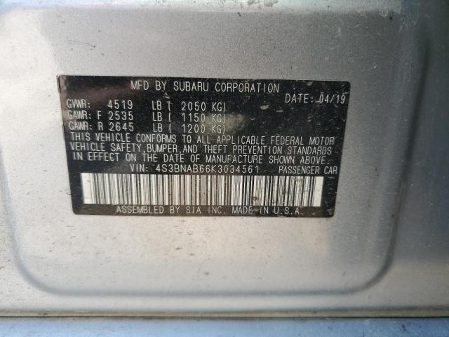 2019 Subaru Legacy 2.5I VIN: 4S3BNAB66K3034561 Lot: 56044554