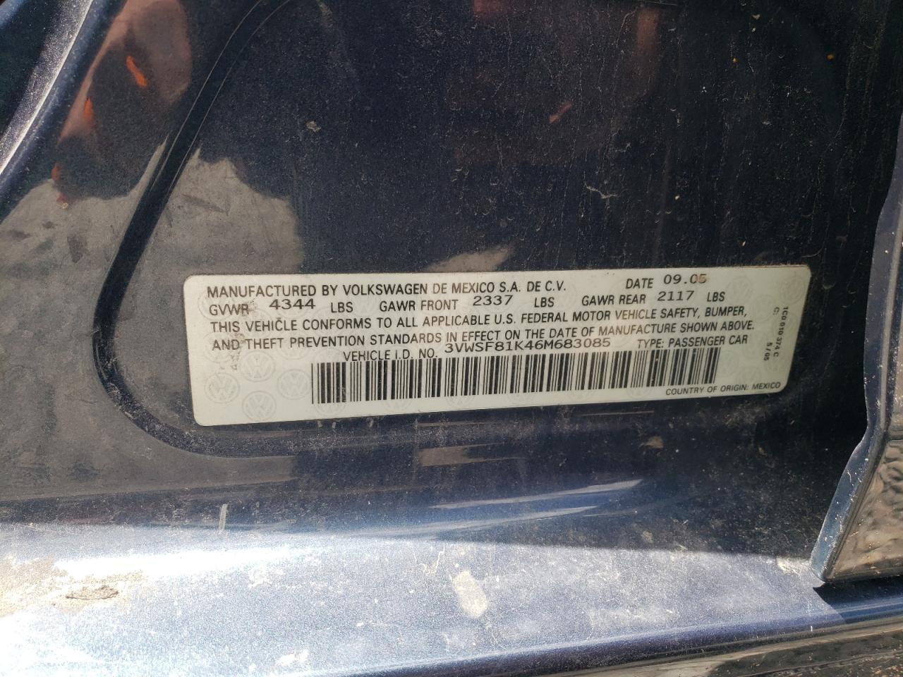 3VWSF81K46M683085 2006 Volkswagen Jetta 2.5 Option Package 1