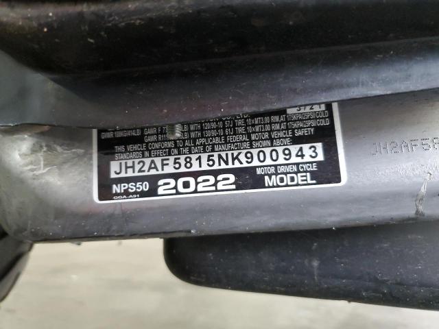 2022 HONDA NPS50 JH2AF5815NK900943
