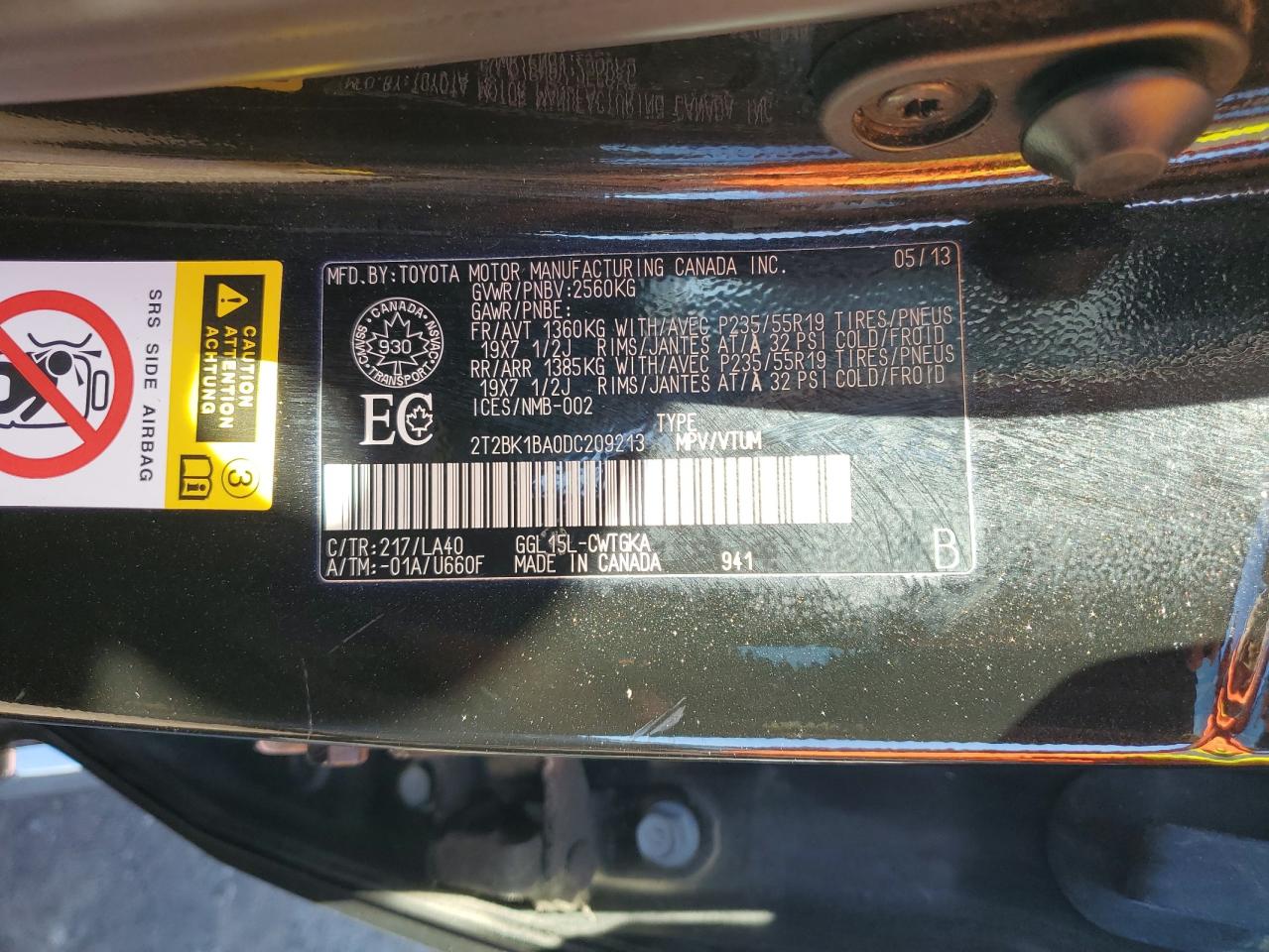 2T2BK1BA0DC209213 2013 Lexus Rx 350 Base