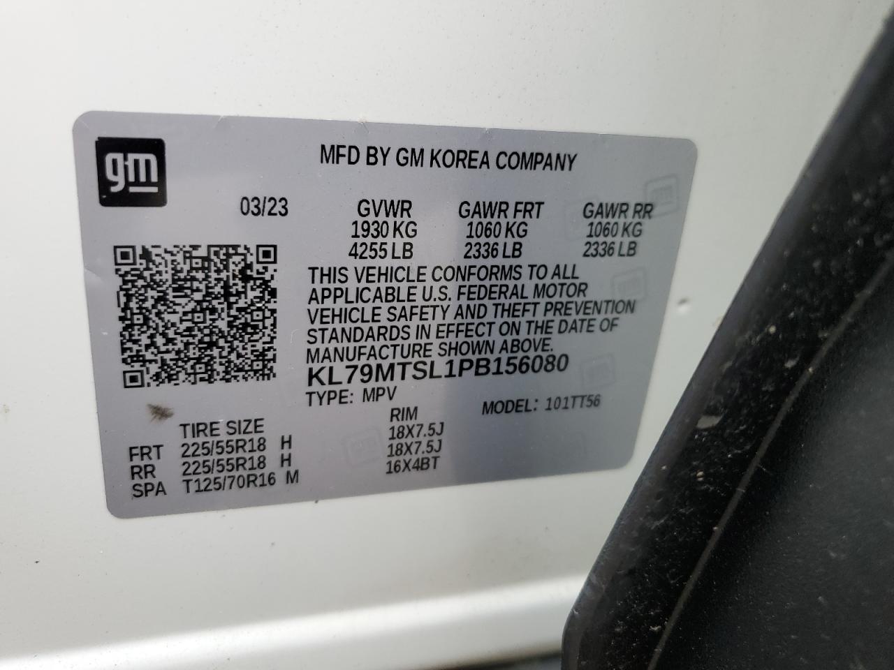 KL79MTSL1PB156080 2023 Chevrolet Trailblazer Rs