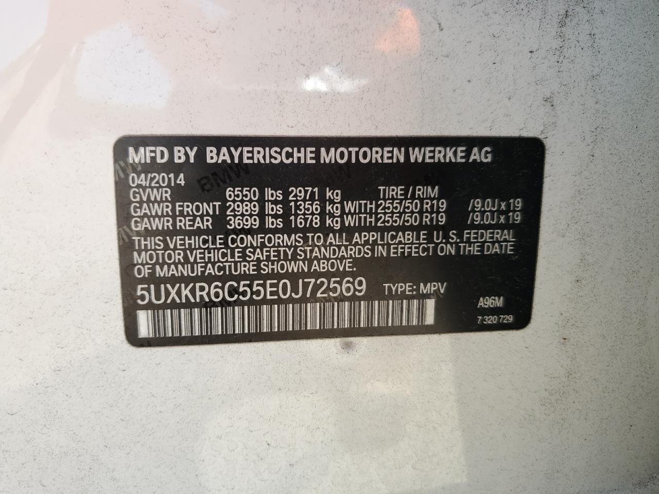 2014 BMW X5 xDrive50I vin: 5UXKR6C55E0J72569