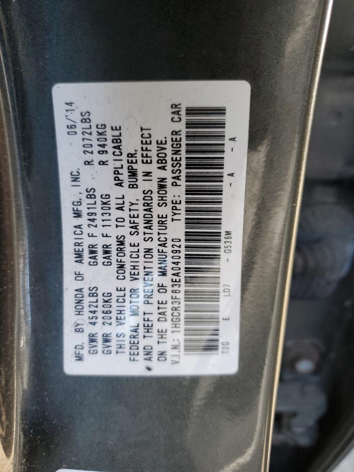 1HGCR3F83EA040920 2014 Honda Accord Exl