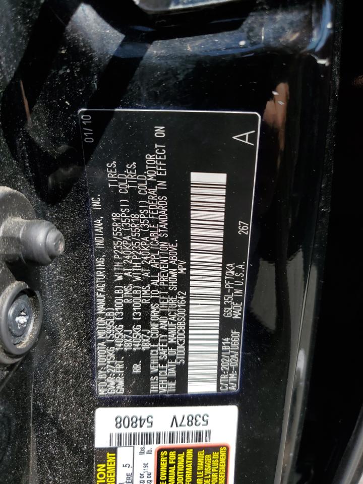 5TDDK3DC8BS001642 2011 Toyota Sienna Xle