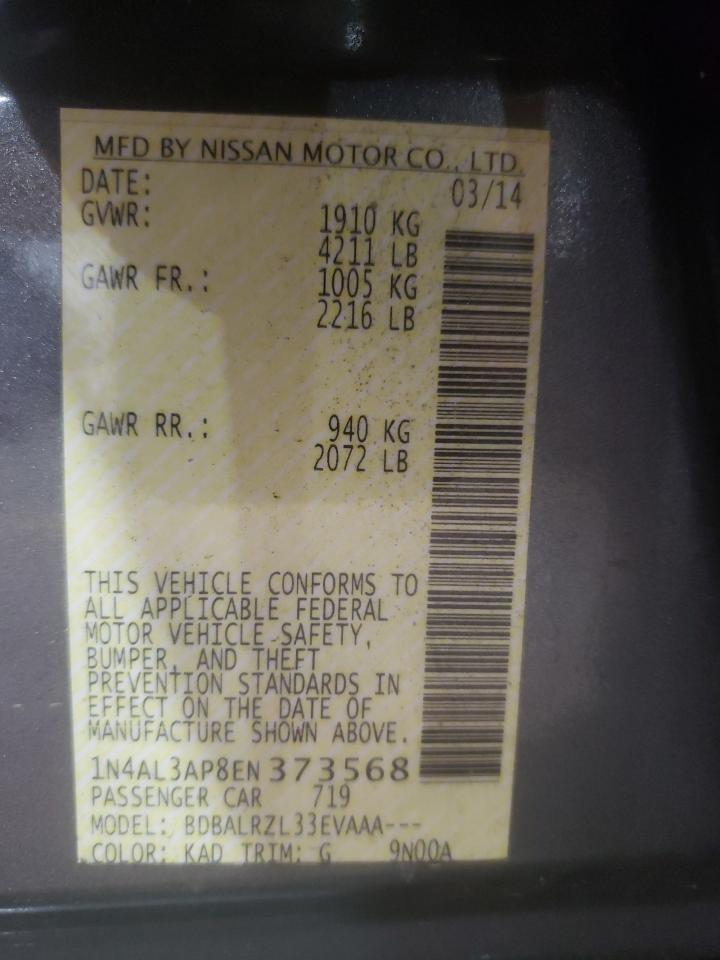 1N4AL3AP8EN373568 2014 Nissan Altima 2.5