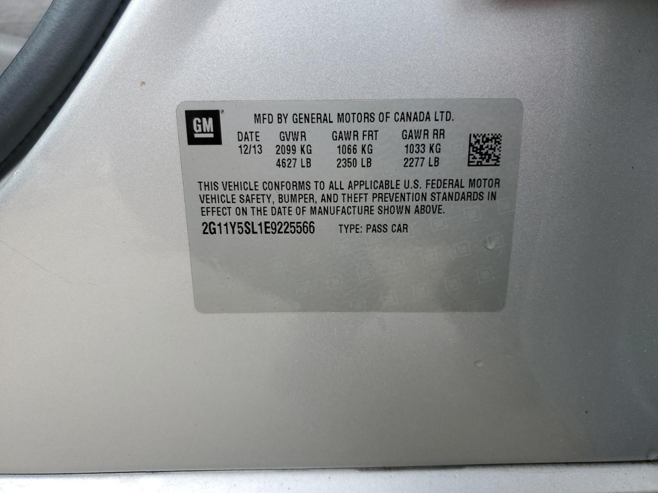 2G11Y5SL1E9225566 2014 Chevrolet Impala Ls